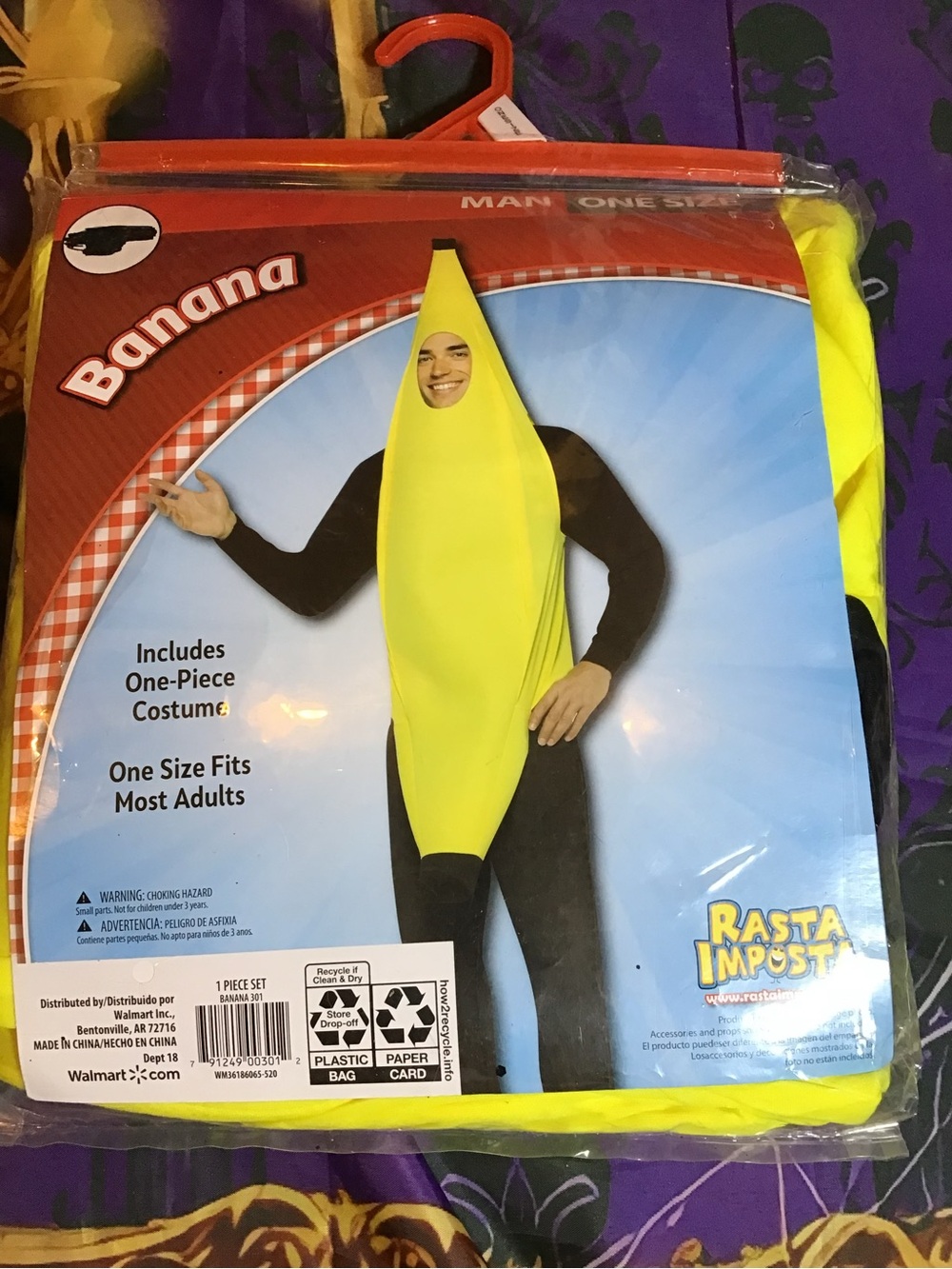 Banana Halloween costume adult one size fits most -Brand new